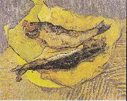 Vincent Van Gogh, Still Life with smoked herrings on yellow paper